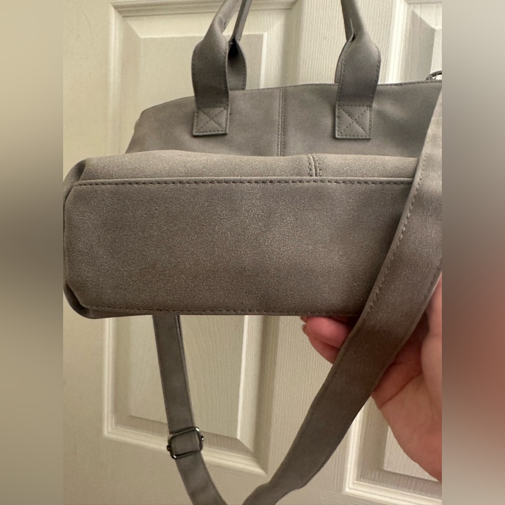 🆕 Grey Everyday Tote Bag with Shoulder Straps NWOT - Picture 5 of 12